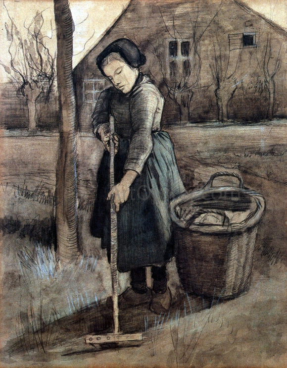  Vincent Van Gogh The Girl Raking - Art Print