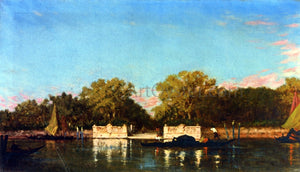 Felix Ziem Gondola at the Jardin Francais, Venice - Art Print