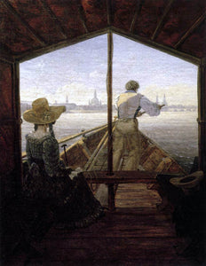  Carl Gustav Carus A Gondola on the Elbe near Dresden - Art Print