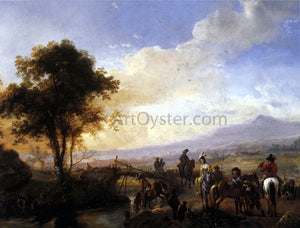  Philips Wouwerman A Hawking Party - Art Print