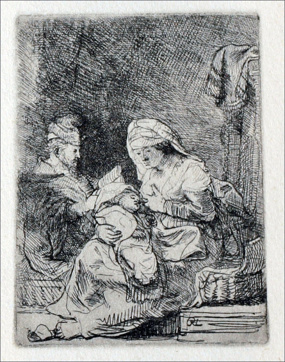  Rembrandt Van Rijn The Holy Family; The Virgin with a Basket of Linen - Art Print