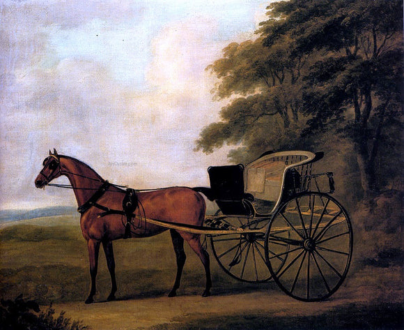  John Nost Sartorius A Horse And Carriage In A Landscape - Art Print