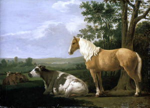  Abraham Van Calraet A Horse and Cows in a Landscape - Art Print