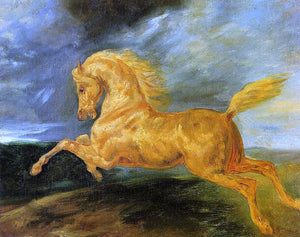  Theodore Gericault A Horse Frightened by Lightening - Art Print