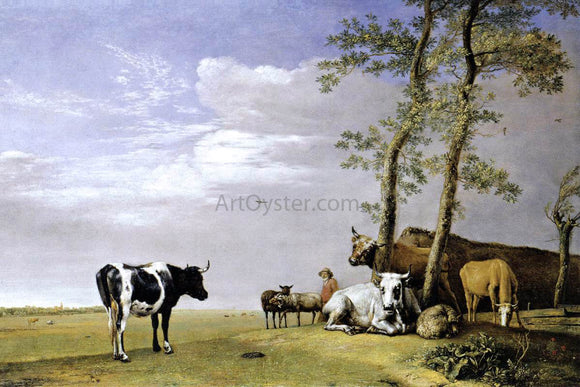  Paulus Potter A Husbandman with His Herd - Art Print