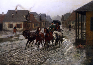  Alfred Von Kowalski-Wierusz A Journey in the Rain - Art Print