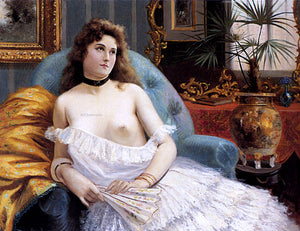  Jean Beauduin A Lady Holding A Fan - Art Print