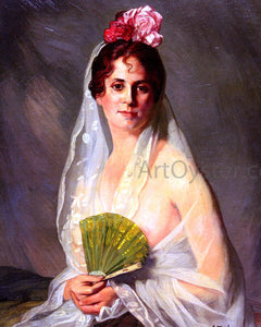  Eduardo Zamacois Y Zabala A Lady with a Fan - Art Print