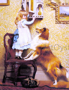  Charles Burton Barber A Little Girl and her Sheltie - Art Print