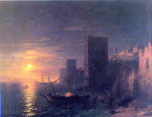  Ivan Constantinovich Aivazovsky A Lunar Night in the Constantinople - Art Print