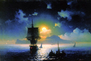  Ivan Constantinovich Aivazovsky A Lunar Night on Capri - Art Print
