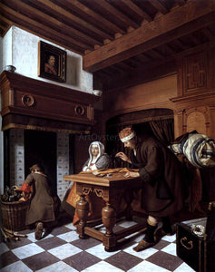  Cornelis De Man A Man Weighing Gold - Art Print