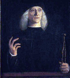  Gentile Bellini Man with a Pair of Dividers - Art Print