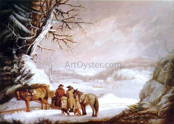  Alvan Fisher Meeting by a River - Art Print