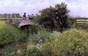  Emile Claus A Meeting on the Bridge - Art Print