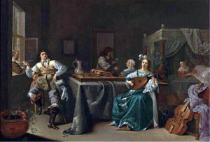  Jacob Duck A Merry Company in an Interior - Art Print