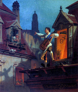  Franz Schams A Moonlit Serenade - Art Print