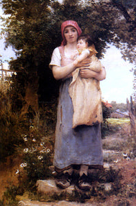  Georges Laugee A Mother Holding Her Child - Art Print