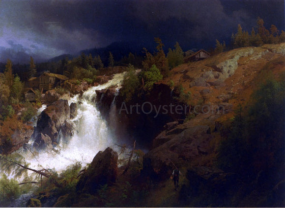  Herman Herzog A Mountain Torrent - Art Print