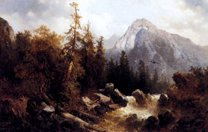 Josef Thoma A Mountainous River Landscape - Art Print
