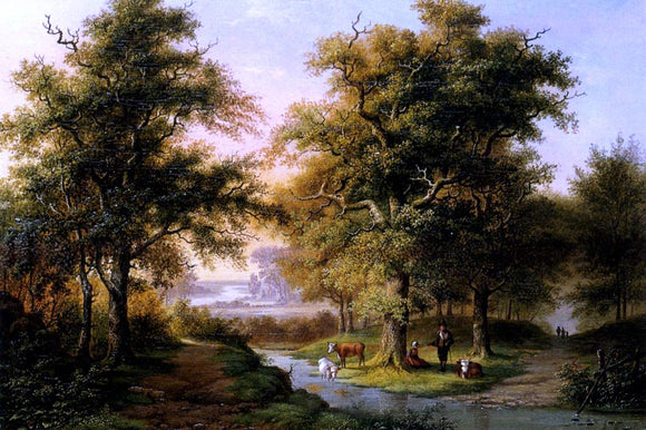  Hermanus Everhardus Rademaker A Mountainous Woodland With The Kurhaus, Cleves, In The Distance - Art Print