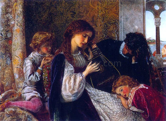  Arthur Hughes A Music Party - Art Print