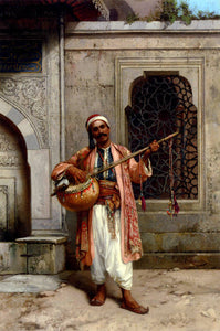  Stanislaus Von Chlebowski A Musician Playing Before A Mosque In Constantinople - Art Print