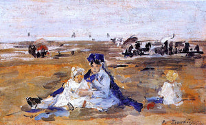  Eugene-Louis Boudin A Nanny on the Beach - Art Print