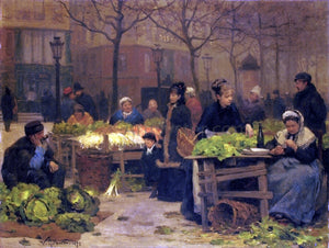  Victor Gabriel Gilbert A Parisian Market - Art Print