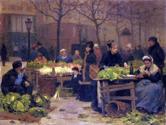  Victor Gabriel Gilbert A Parisian Market - Art Print