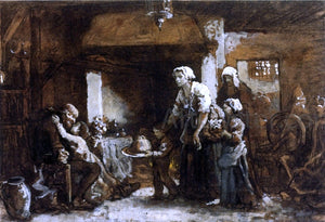  Jules-Adolphe Breton A Party for Grandfather - Art Print