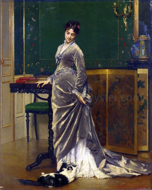 Gustave-Leonard De Jonghe Playful Moment - Art Print