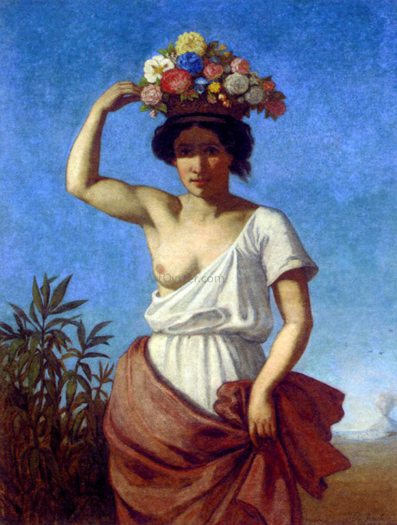  August Jernberg Pompeiian Beauty Carrying Fruit - Art Print