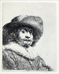  Rembrandt Van Rijn Portrait of a Man with a Broad-Brimmed Hat and a Ruff - Art Print