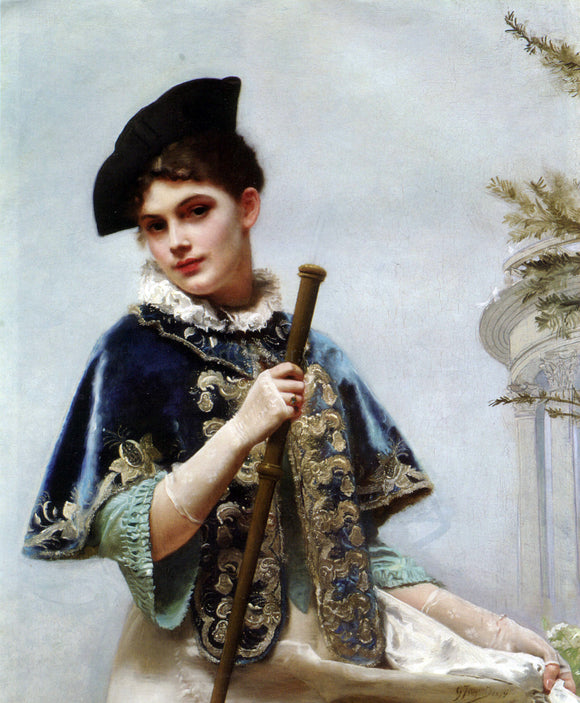  Gustave Jean Jacquet Portrait of a Noble Lady - Art Print