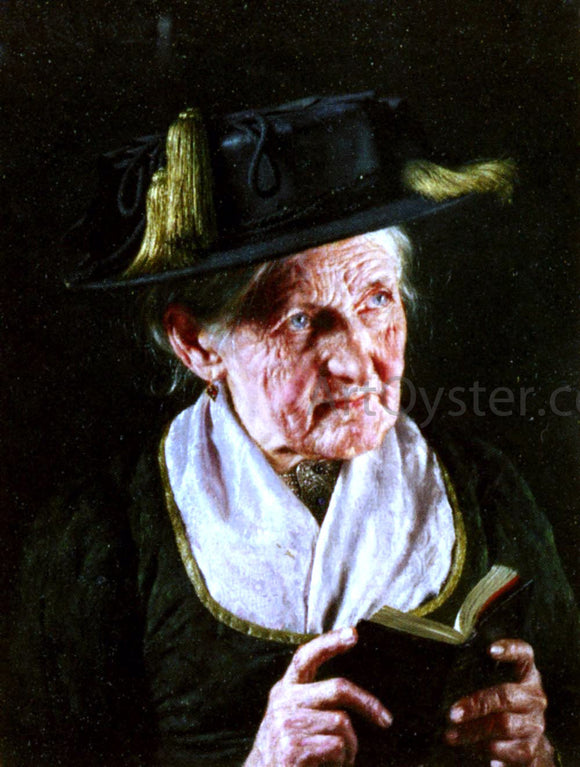  Carl Kronberger A Portrait of a Woman With A Book Of Prayer - Art Print