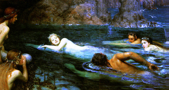  Collier Twentyman Smithers A Race with Mermaids and Tritons - Art Print