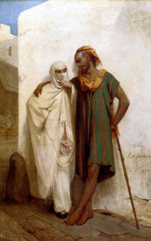  Jean Hippolyte Lazerges A Rendezvous In An Arabic Street - Art Print