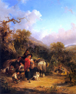  Senior William Shayer A Rest by the Roadside - Art Print