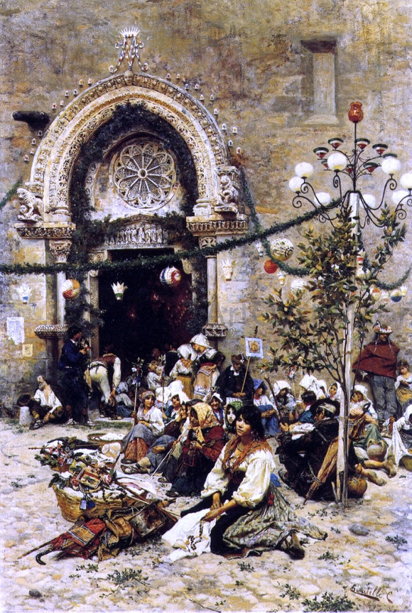  Cesare Tiratelli A Rest from the Festival - Art Print
