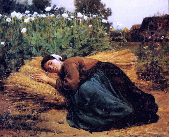  Jules-Adolphe Breton A Rest in the Fields - Art Print