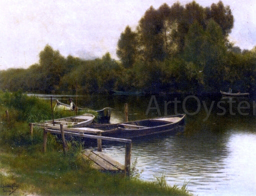  Emilio Sanchez-Perrier River Landscape in Pontise - Art Print
