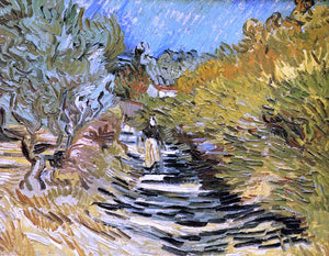 Vincent Van Gogh Road at Saint-Remy with Female Figures - Art Print