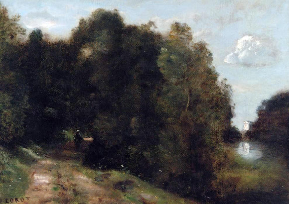  Jean-Baptiste-Camille Corot A Road Through the Trees - Art Print