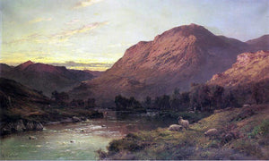  Senior. Alfred De Breanski A Salmon River in Scotland - Art Print