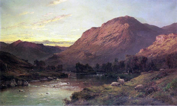  Senior. Alfred De Breanski A Salmon River in Scotland - Art Print