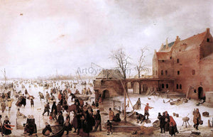  Hendrick Avercamp A Scene on the Ice near a Town - Art Print