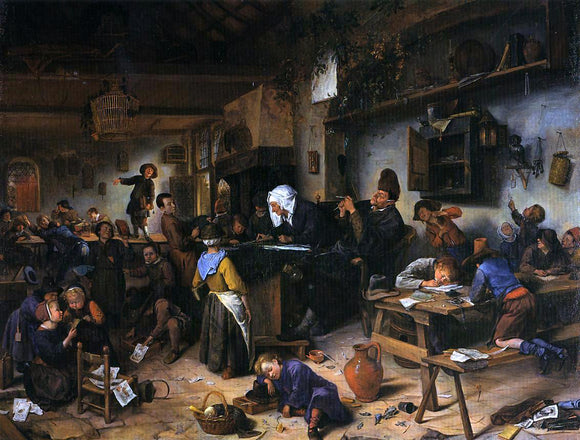  Jan Steen A School for Boys and Girls - Art Print