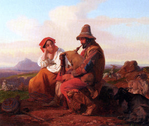  Friedrich Bouterwek A Serenade In The Roman Campagna - Art Print