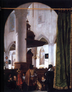  Emanuel De Witte A Sermon in the Oude Kerk, Delft - Art Print
